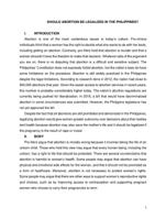 Position Paper about the legalization of abortion in the Philippines