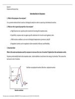 Session 5 Enzymes and Enzyme Class Introduction to Enzymes 1. What is the purpose of an enzyme?