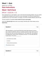 PSY7 210 Week 1 - Quiz Questions and Answer