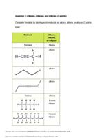 Practice_ Energy in Organic Molecules pdf - Question 1: Alkanes, Alkenes, and Alkynes