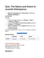 CJUS 310 Module 3 Quiz - The Nature and Extent of Juvenile Delinquency