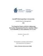 Sample Dissertation :  An Empirical Study on factors influencing Innovation Management Practices and their