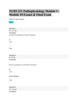 NURS 231 Pathophysiology Module 1 - Module 10 Exams & Final Exam Bundle | Latest 2022