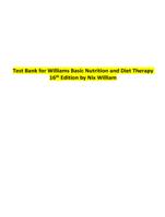 Test Bank for Williams Basic Nutrition and Diet Therapy 16th Edition by Nix William