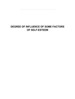 DEGREE OF INFLUENCE OF SOME FACTORS OF SELF-ESTEEM