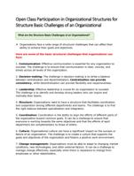 Basic Challenges of an Organizational