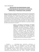 BEHAVIOR BUSINESSMAN AND ENTREPRENEUR