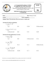 MIDTERM EXAMINATION IN CALCULUS - AL DANAH INTERNATIONAL SCHOOL