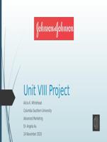 MBA-5501 Unit VIII Project presentation - Johnson and Johnson company