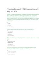 Nursing Research 2 P1 Examination A5 ,July 16, 2021