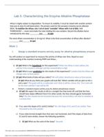 BIOL 1107L Lab 5: Characterizing the Enzyme Alkaline Phosphatase