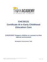 CHC30121 Workplace Assessment Version 1.0 Certificate III in Early ChildhoodEducation Care