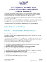 Oral Assignment Volunteer GuideCertificate IV in Finance and Mortgage Broking(CFMB_OR_VolGuide_v2)