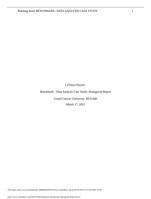 Benchmark - Data Analysis Case Study- Managerial Report Grand Canyon University: BUS-660