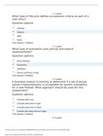 CSIA 350 QUIZ 6 - What type of lifecycle defines acceptance criteria as part of auser story?