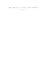 Racial Profiling and its Impact on Ethics, Diversity, and Equality in Criminal Justice System