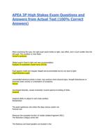 APEA 3P High Stakes Exam Questions and Answers from Actual Test (100% CorrectAnswers)