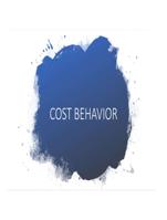 Cost Behavior and Break Even Analysis