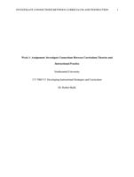 Investigate Connections Between Curriculum Theories and Instructional Practice