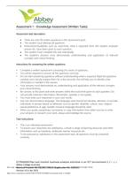 Assessment 1 - Knowledge Assessment (Written Tasks)