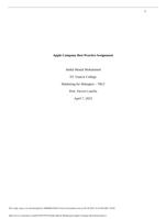 Marketing for Managers – 7B12 Apple Company Best Practice Assignment