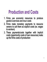 Microeconomics: Production and Costs