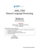 AML-2304 Natural Language Processing Midterm(20% of Final grade)