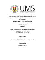 PENGHAYATAN ETIKA DAN PERADABAN(UW00802)SEMESTER 1, SESI 2022/2023SEKSYEN 10