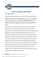 NR505NP PICOT Question Worksheet