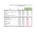 Estado de Situación Financiera de los años 2018 y 2019, de la empresaAgrícola Esperanza S.A.