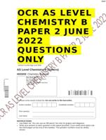 OCR AS LEVEL CHEMISTRY B PAPER 2 JUNE 2022 QUESTIONS ONLY Oxford Cambridge and RSAAS Level Chemistry B (Salters)