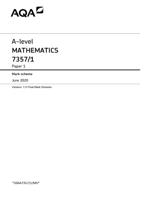 AQA A-level MATHEMATICS 7357/1 Paper 1 Mark scheme June 2020