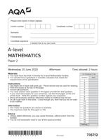 AQA A-level MATHEMATICS Paper 2 (2020)