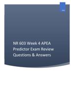 NR 603 Week 4 APEA Predictor Exam Review Question & Answers (100% Correct)