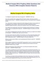 Medical-Surgical RN A Prophecy Relias Questions And Answers( With Complete Solution Rated A)