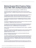 Medical-Surgical RN A Prophecy Relias Exam With 100% Verified Answers 2022