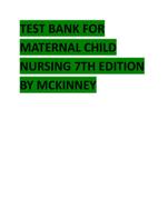 TEST BANK FOR MATERNAL CHILD NURSING 7TH EDITION BY MCKINNEY