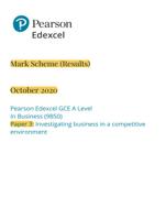 Pearson Edexcel GCE A LevelIn Business (9BS0) Paper 3 Mark Scheme (Results)