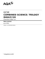 GCSE COMBINED SCIENCE: TRILOGY 8464/C/1H Chemistry Paper 1H Mark scheme - 2020 Version: 1.0 Final Mark Scheme