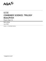 GCSE COMBINED SCIENCE: TRILOGY8464/P/1H Physics Paper 1H Mark scheme  2020