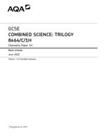 AQA GCSE COMBINED SCIENCE: TRILOGY 8464/C/1H Chemistry Paper 1H Mark scheme