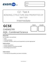 AQA GCSE Combined C2 Test 4 Intermediate - bonding structures and properties of matter