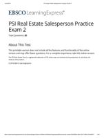 PSI Real Estate Salesperson Practice Exam 2 Answers