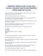 Radiation Safety study review (keywords a student must know) Radiation safety beginner course