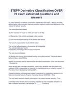 STEPP Derivative Classification OVER 70 exam extracted questions and answers