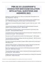 PMK-EE E5 LEADERSHIP &CHARACTER NEW EXAM SOLUTION WITH ACTUAL QUESTIONS AND ANSWERS 2023