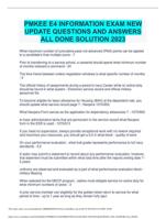 PMKEE E4 INFORMATION EXAM NEW UPDATED QUESTIONS AND ANSWERS ALL DONE SOLUTION 2023