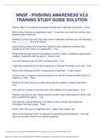 WNSF - PHISHING AWARENESS V2.0 TRAINING STUDY GUIDE SOLUTION