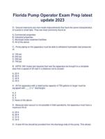 Florida Pump Operator Exam Prep latest update 2023