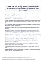 PMK-EE for E-5 (Career Information)2023 new exam update questions and answers